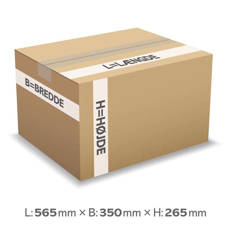 Papkasser  -lags 565x350x265mm 52 Liter   Mm   25 Stk