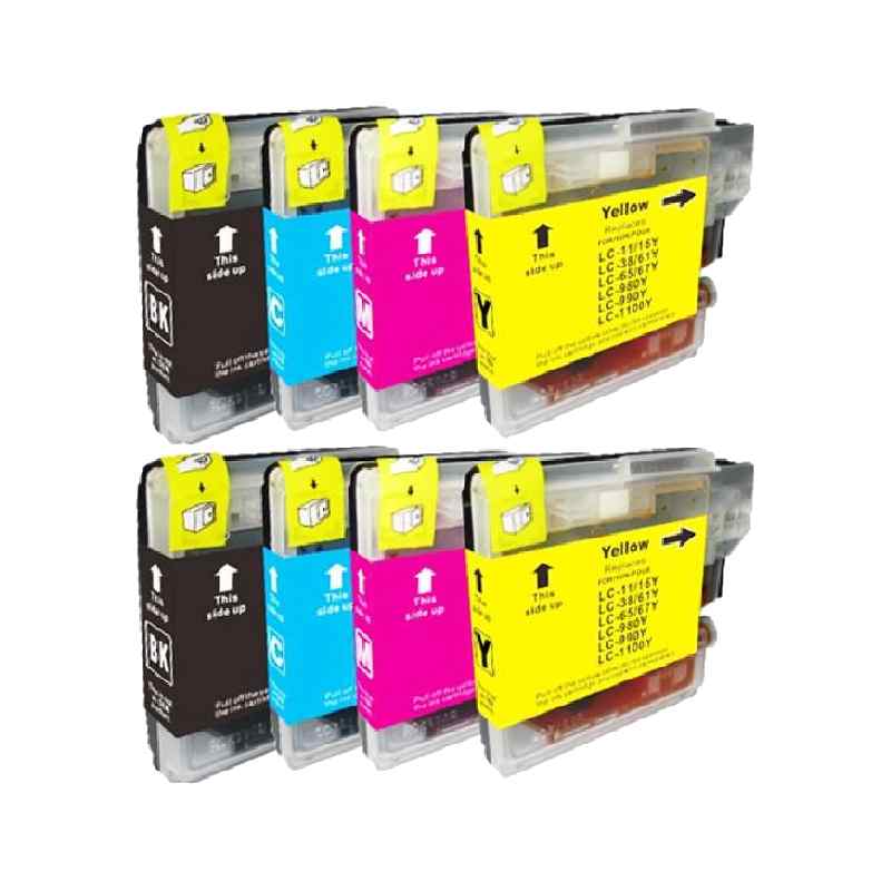Rabatpakke Brother Lc1100       Farver Bk- - -   Kompatibel Lc1100 130ml