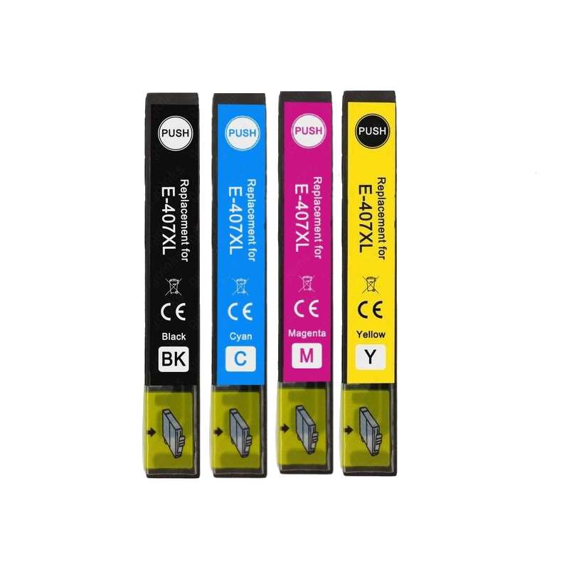 Rabatpakke Epson 407    Farver Bk- - -  Blækpatroner Kompatibel 407  128ml