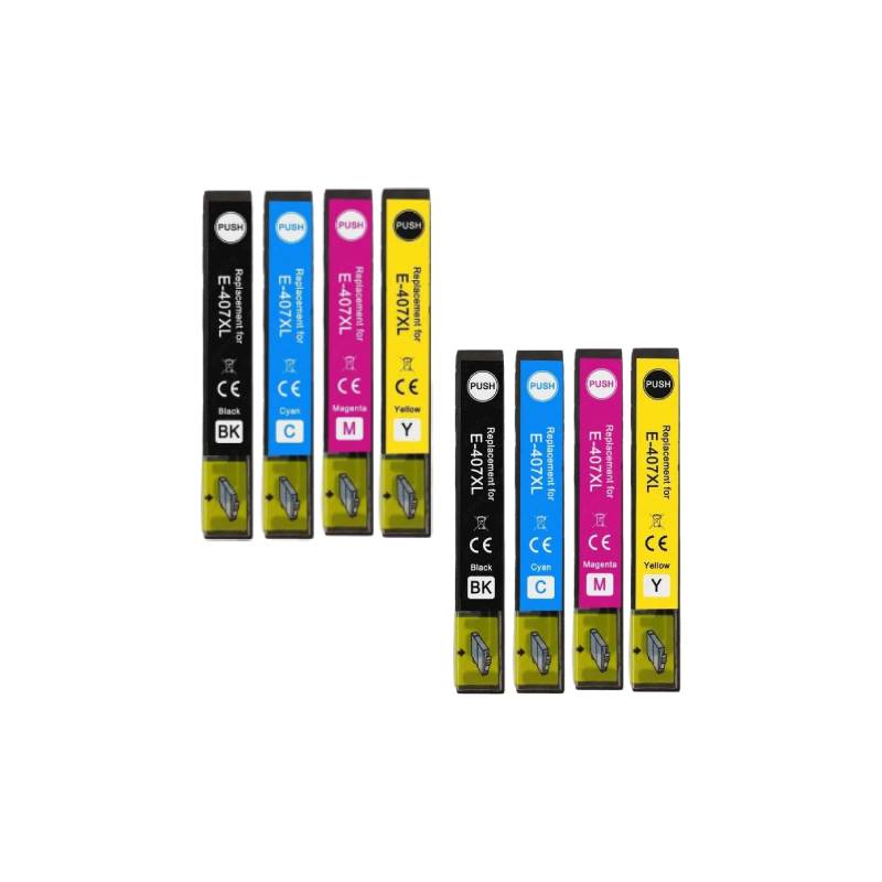 Rabatpakke Epson 407        Farver Bk- - -   Blækpatroner Kompatibel 407  256ml