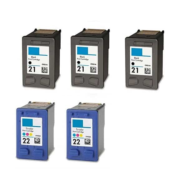 Rabatpakke Hp 21    22  Sort Farve     Sort     Farve Kompatibel 21  90ml