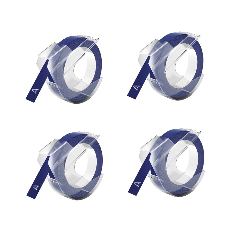 Rabatpakke   Stk Dymo 3d Hvid På Blå Tape Kompatibel   Mm