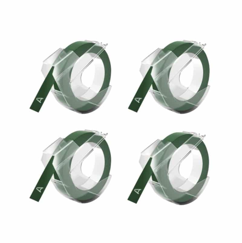Rabatpakke   Stk Dymo 3d Hvid På Grøn Tape Kompatibel   Mm