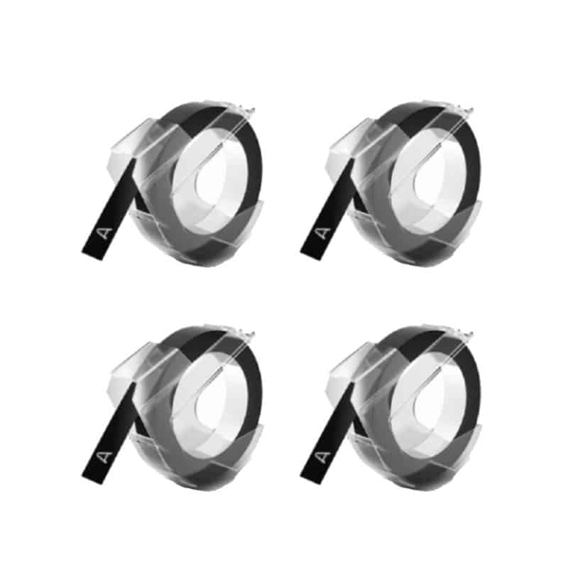 Rabatpakke   Stk Dymo 3d Hvid På Sort Tape Kompatibel   Mm