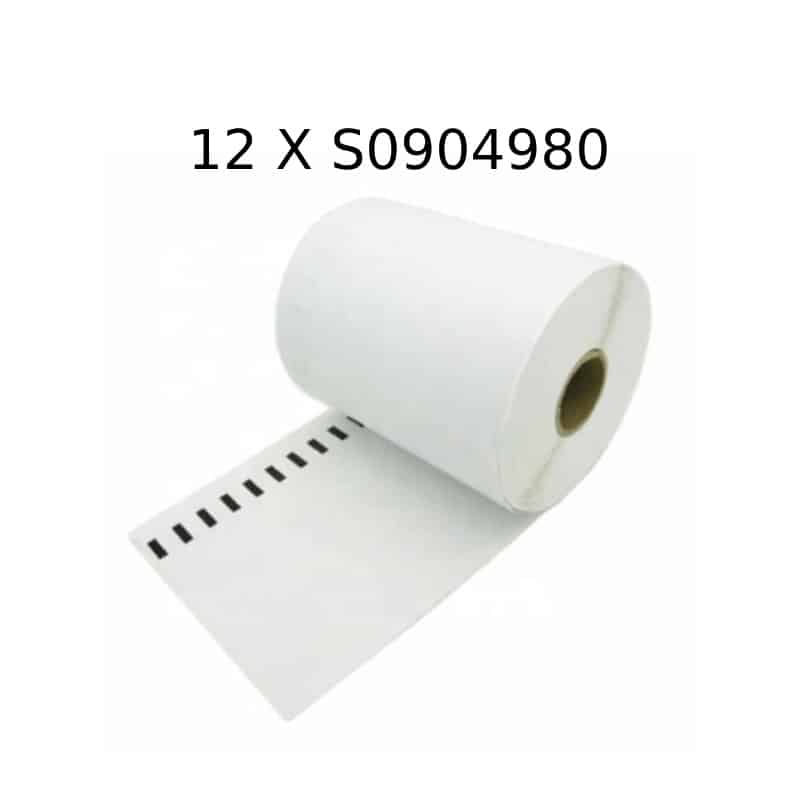 Rabatpakke 12 Stk Dymo S0904980 Shippinglabels Ekstra Store Kompatibel 12   220 Stk 104x159mm