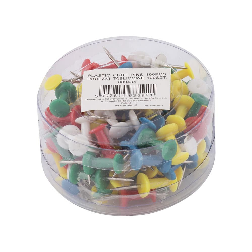 Tegnestifter Push Pins   Assorterede Farver  100 Stk
