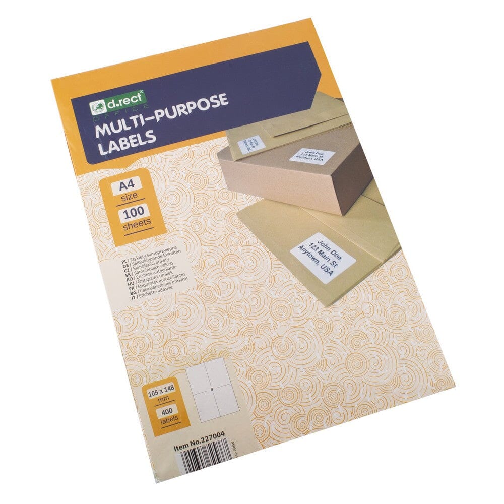 Universaletiketter   Labels Pr Ark  105   148mm  100 Ark 400 Labels   Alt
